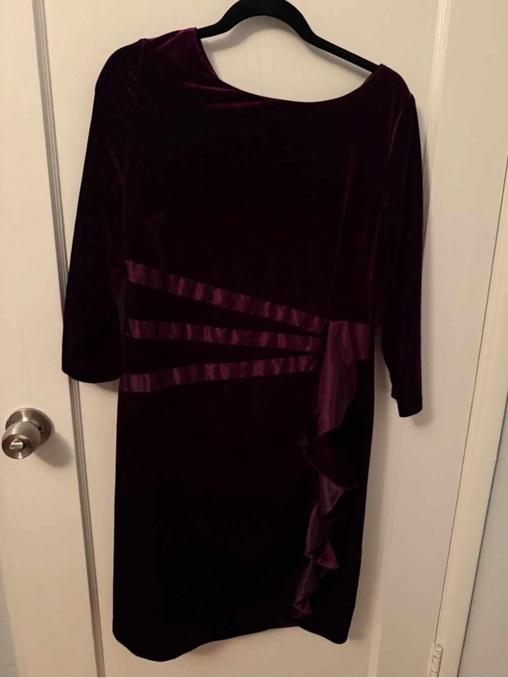 Y2K Prom Velvet Midi Dress in Plum
